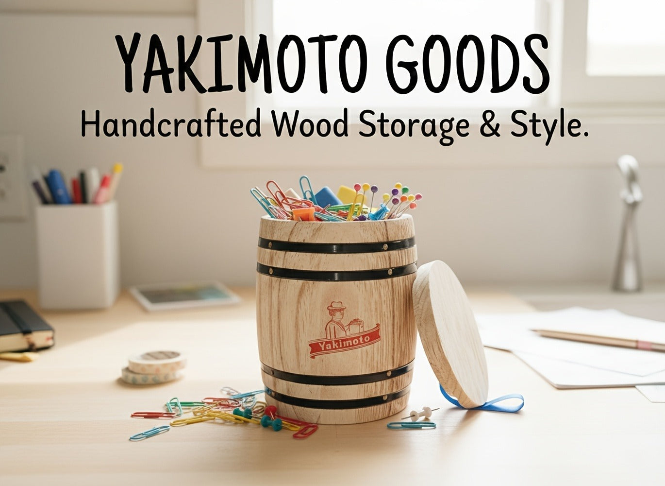 Wooden Barrel Storage Jar with Lid – Rustic Mini Desktop Organizer for Coffee Beans, Sugar, Candy, Keys, Coins & Jewelry | Vintage Handcrafted Trinket Box | Retro Home Office Decor Gift