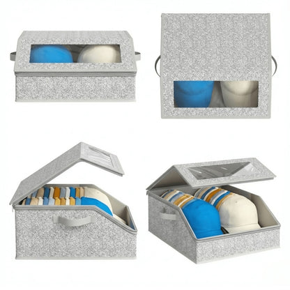 Baseball Cap Organizer for Closet – Large Hat Storage Box Holds 24 Ball Caps | Clear Window, Dustproof, Cardboard Inserts | Hat Rack Holder for Men & Women Bedroom Closet & Car