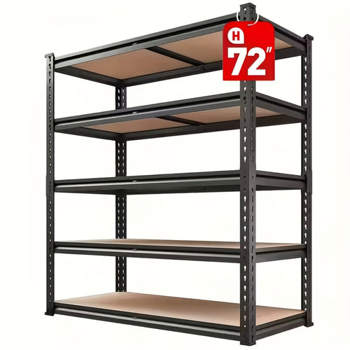 Heavy Duty Shelving Unit 5-Tier Metal Storage Shelves 2000 LBS Capacity, 60"H x 28"W x 12"D Adjustable Steel Rack for Garage, Closet, Pantry & Basement Organization, Easy Assembly Utility Shelf
