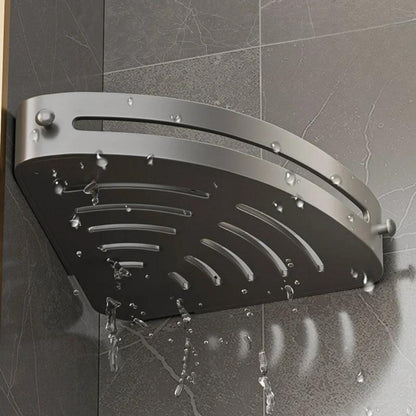 Corner Shower Shelf 2-Layer Nail-Free Bathroom Caddy – No Drill Plastic Shampoo Holder & Organizer for Shower, Bathtub & Bathroom Wall | Drainage Design, Strong Load-Bearing
