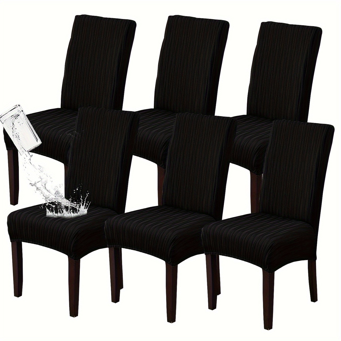 Dining Chair Covers Stretch Slipcovers Set of 4 or 6, Stain Resistant Removable Washable Chair Protector for Home Kitchen Restaurant Wedding, Spandex Jacquard Fabric, 7 Colors Available