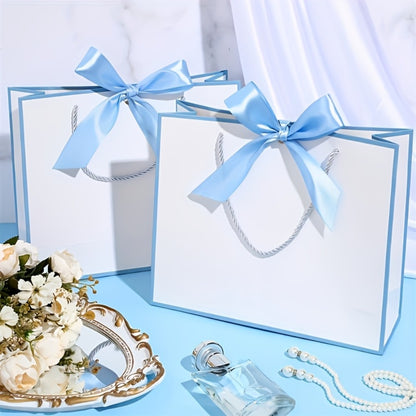 Gift Bags with Handles for Party Favors - Butterfly Ribbon Thank You Bags Wedding Baby Shower Birthday Bridesmaid Housewarming Autumn Celebration Elegant Packaging 12 24 36pcs