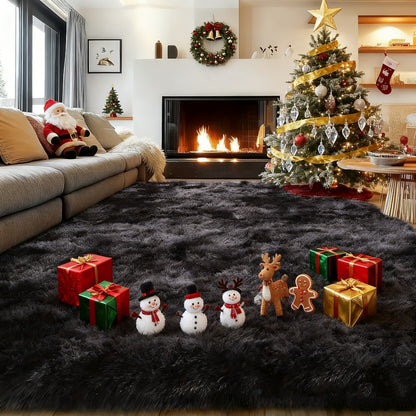 Gradient Color Soft Area Rug - Washable Anti-Slip Shaggy Fluffy Carpet for Living Room & Bedroom | Modern Machine-Made Floor Mat in Extra Large Sizes | Cozy Plush Rug in Multiple Colors