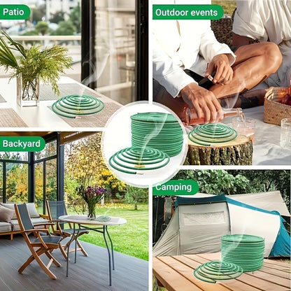 Citronella Incense Coils 48pcs with Holder – Lemongrass Mosquito Repellent for Outdoor Patio Pool Porch Deck Camping Hiking