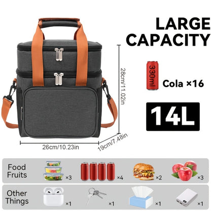 Insulated Lunch Bag with Shoulder Strap - Double Layer Leakproof Cooler Tote for Women Men Work Office School Picnic Beach Outdoor, Expandable Thermal Lunch Box Bag Keeps Food Cold or Hot, Lightweight Durable Design in Multiple Colors