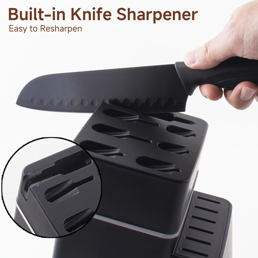Kitchen Knife Set 15 Piece with Block & Scissors – Professional Chef Knives High Carbon Stainless Steel, Ultra-Sharp Blade, Ergonomic Handle, Home & Restaurant Use, Ideal Holiday Gift