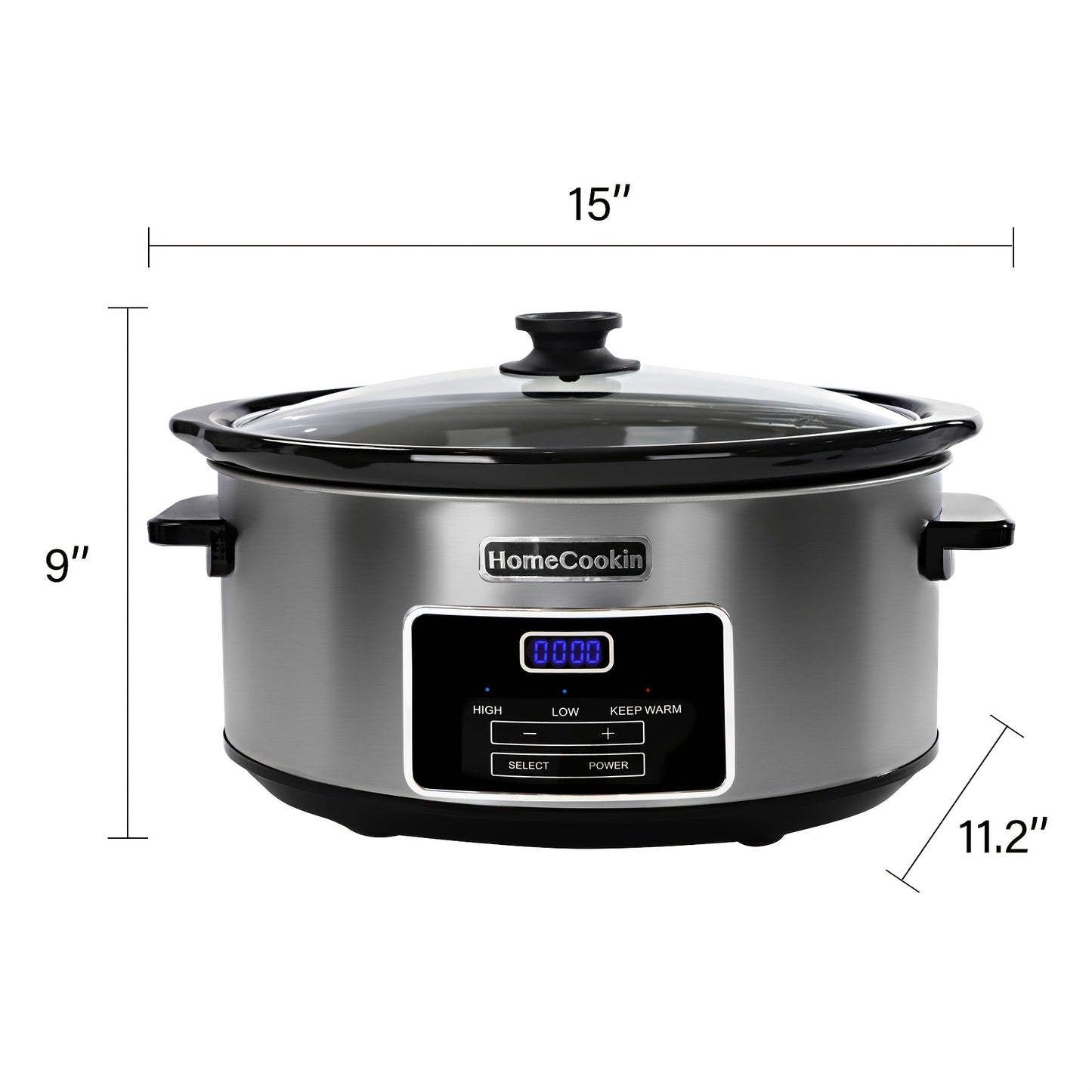Digital Slow Cooker 6 & 7 Quart Programmable with Non-stick Ceramic Bowl, Countdown Timer & Keep Warm – Oval Glass Lid Crock Pot for Family Meals Soups Stews Holiday Cooking