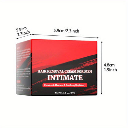 Hair Removal Cream for Men - Fast Acting Depilatory for Chest Back Legs Arms Intimate Areas Sensitive Skin Formula 50g