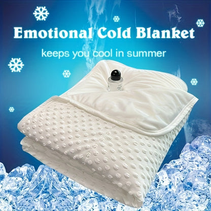 Cooling Blanket for Summer – Breathable Lightweight Throw with Soundwave Embossed Striped Design, 100% Polyester Machine Washable Blanket & Shawl for Bed, Sofa & Travel (Multiple Colors & Sizes)