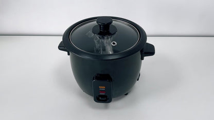 Rice Cooker Small Mini 3-Cup Uncooked 6-Cup Cooked – 1.5Qt Electric Rice Pot with Auto Keep Warm, One-Touch Operation, Oatmeal Cooker & Soup Maker for Individuals & Small Families, Black