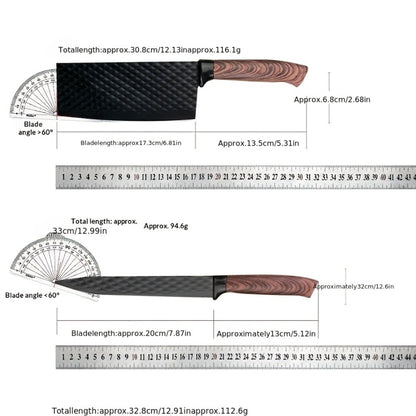 Kitchen Knife Set 6-Piece Professional Chef's Knife Set | High Carbon Stainless Steel Ultra-Sharp Blades | Non-Stick Ergonomic Wooden Handle | Chef Slicing Scraper Scissors | Home & Gift Box Set