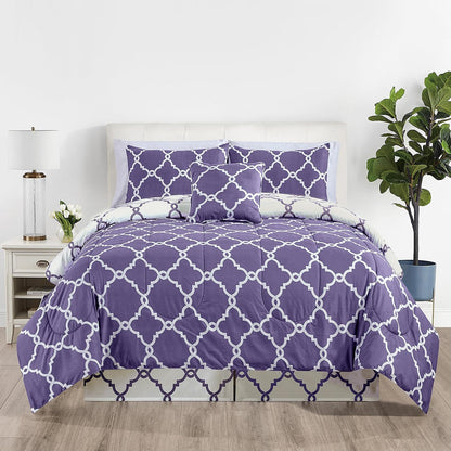 5-Piece Comforter Set – Down Alternative Reversible Quilted Bedding with Bed Skirt & Pillow Shams, Twin Queen King, All Seasons – 13 Colors