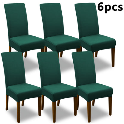 Stretch Dining Chair Covers Set | Elastic Jacquard Slipcovers for Dining Room Kitchen Wedding Office, 4pcs or 6pcs, 9 Colors, Washable Furniture Protector