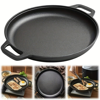 Pre-Seasoned Cast Iron Pan Set - Non-Stick Multifunctional Skillet for Pizza Home Kitchen Outdoor Cooking, Even Heating Compatible with All Stoves, 1/2/3 Piece Options