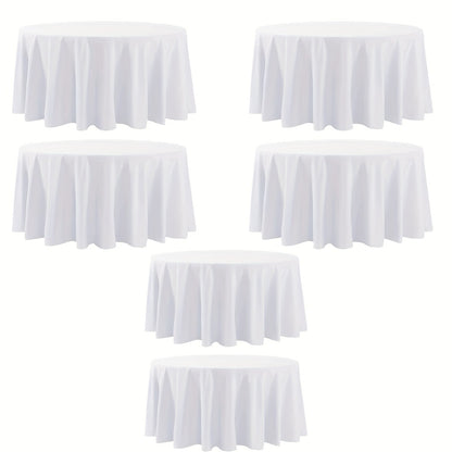 120 Inch Round Tablecloth Bulk Pack – Wrinkle-Free Table Cover for Wedding, Party, Christmas & Halloween, Black or White (6/12/18 Pack)