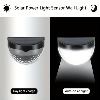 Solar Fence Lights Outdoor 6 Pack IPX4 Waterproof Solar Wall Lights Rechargeable for Porch Patio Deck Garage Security Lighting Decoration