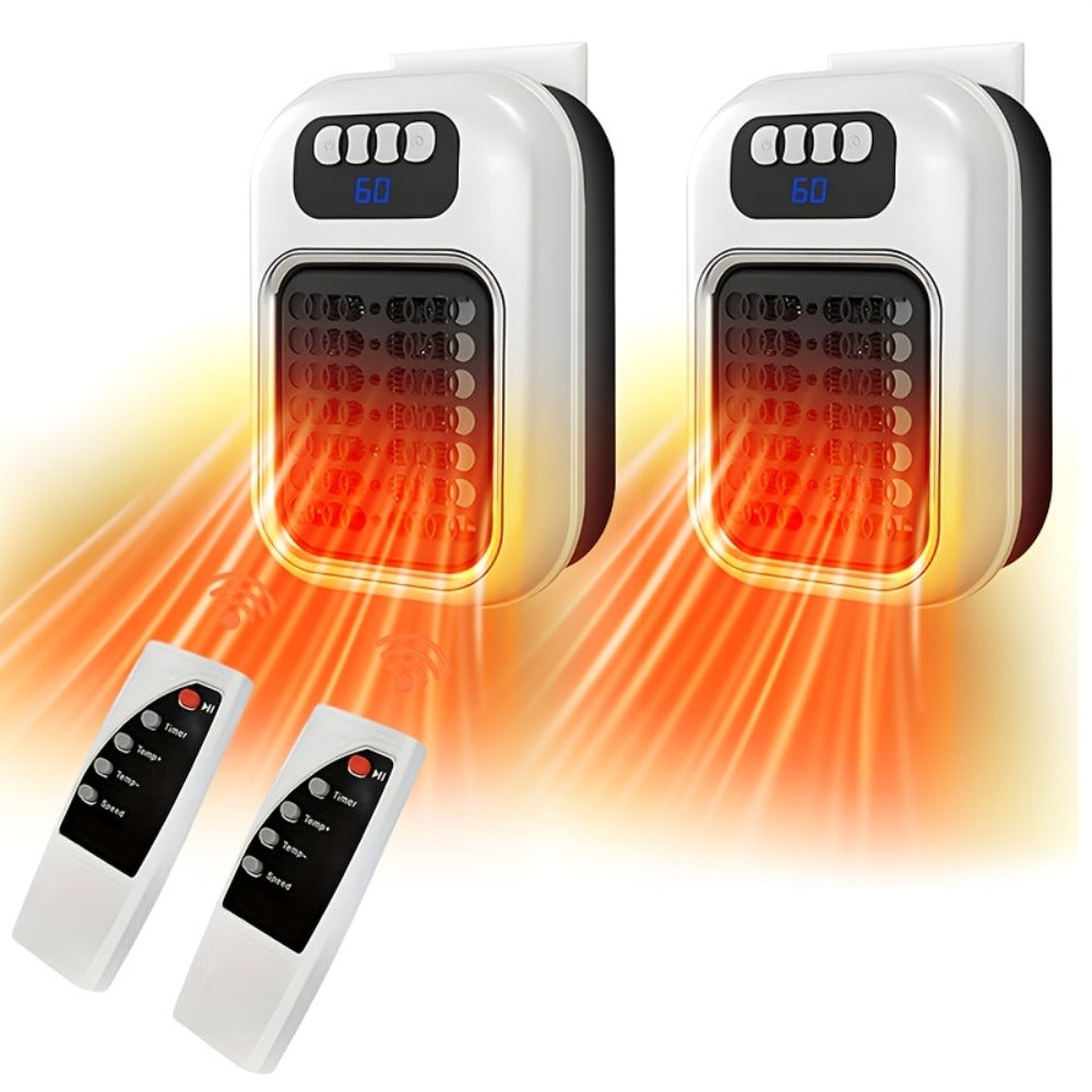 Wall Mounted Mini Electric Space Heater – Fast Heating, 3 Modes, Adjustable Temperature, Overheat & Tilt Protection, Display Screen, Portable Plug-In Heater for Home, Office, Bathroom & Pet Area