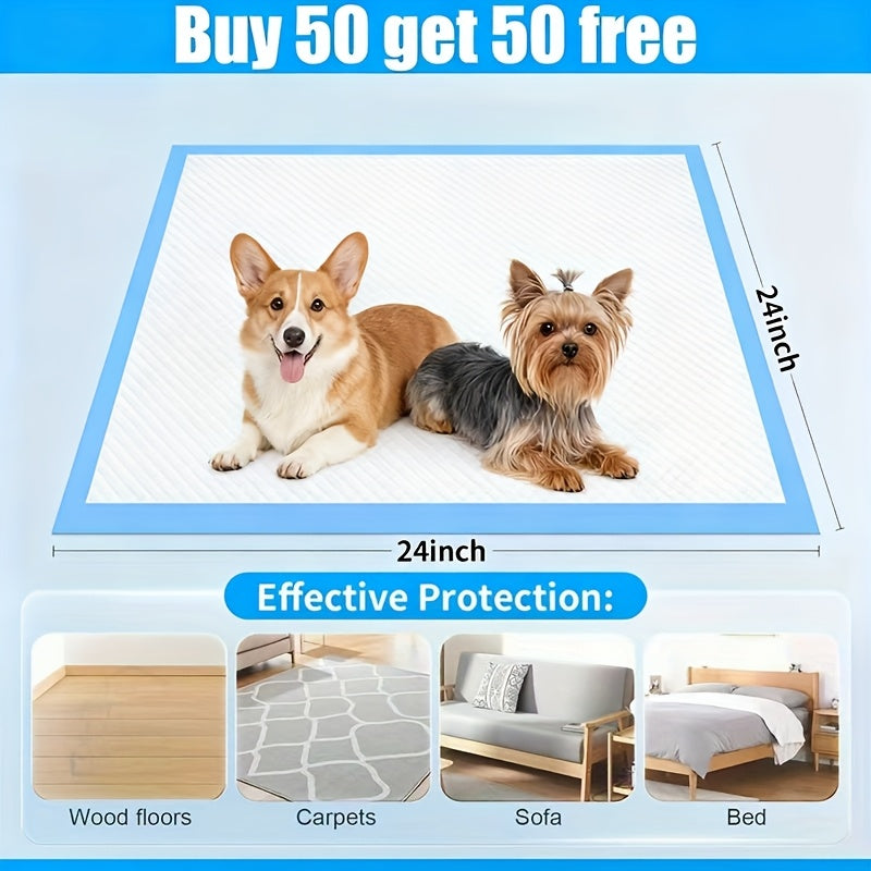 Super Absorbent Dog Training Pads XL XXL – Thick Leak-Proof Pet Pee Pads & Adult Incontinence Underpads, Buy 50 Get 50 Free, Fast Delivery