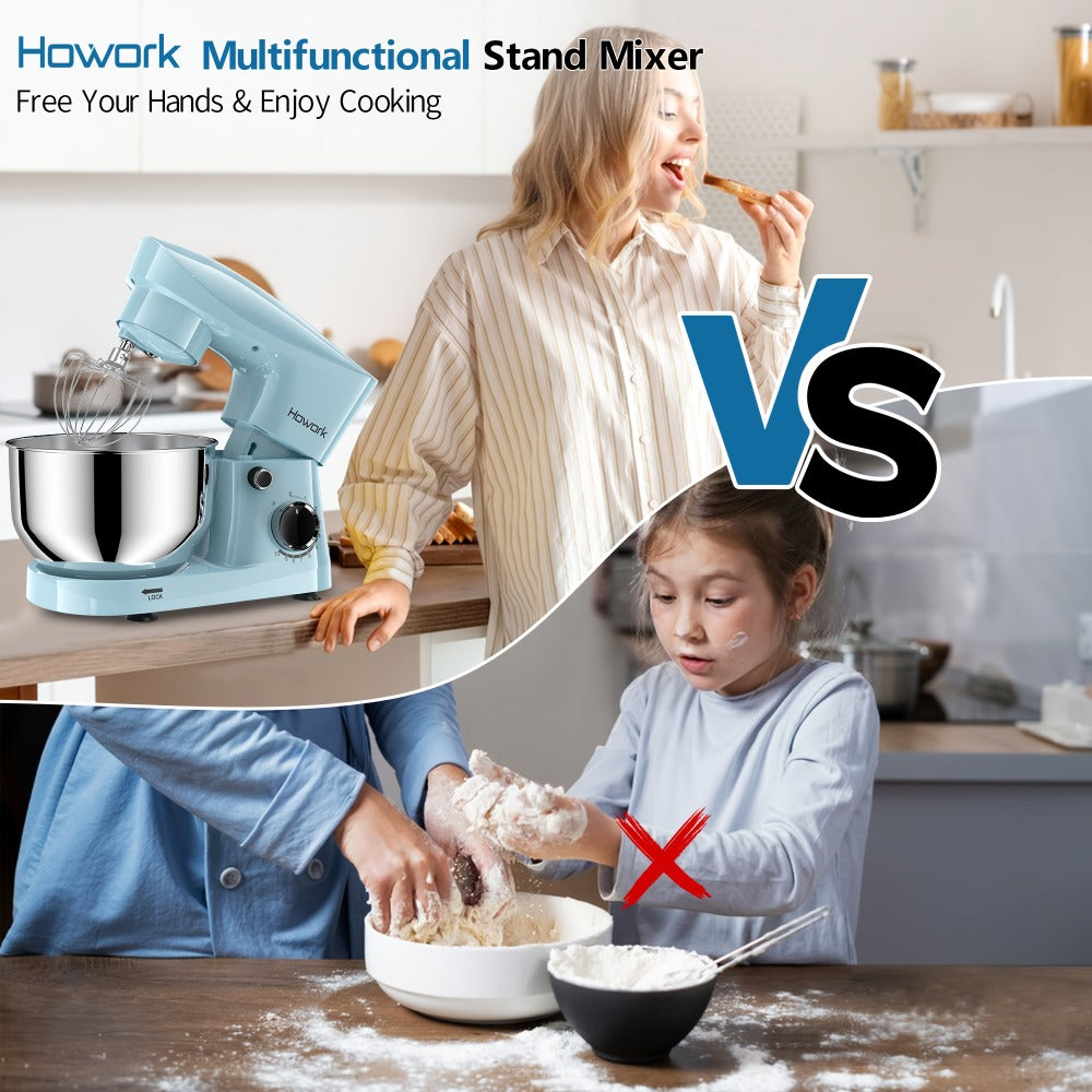 Stand Mixer 5QT, 10-Speed Electric Kitchen Mixer with Dough Hook, Flat Beater, Wire Whip & Pouring Shield — Dishwasher-Safe Attachments for Baking, Bread, Cake & Cookie Dough