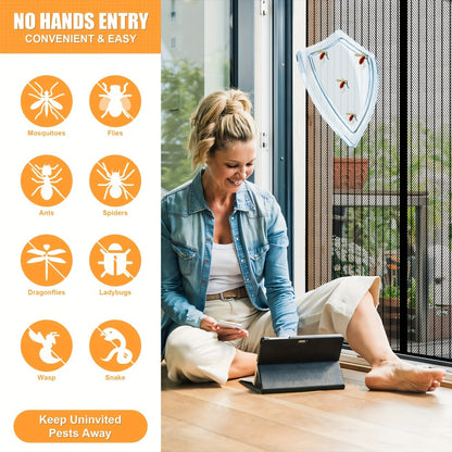 Magnetic Screen Door for Doorways – Heavy Duty Self-Sealing Mesh Door Screen with Magnetic Closure, Hands-Free, Pet & Kid Friendly, Durable Nylon, Fits Most Door Frames, Easy Install