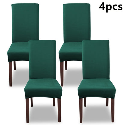 Silky Fiber Elastic Dining Chair Covers Set | Stretch Milk Fiber Slipcover, All-in-One Furniture Protector for Kitchen Wedding Office Hotel Living Room, 4pcs or 6pcs, 8 Colors