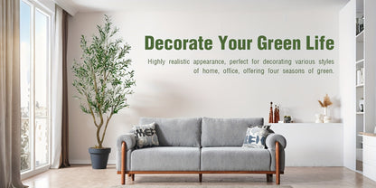 Artificial Olive Tree Indoor Tall Faux Potted Plant with Lifelike Leaves and Fruits for Living Room Office Bedroom Porch Home Decor Housewarming Gift 5FT 6FT 7FT