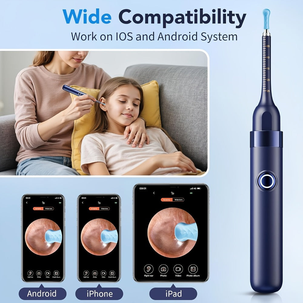 Earwax Removal Tool Set with Light & Camera – Rechargeable Ear Cleaning Kit for iOS & Android, Ear Wax Remover with Otoscope