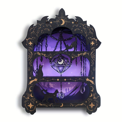 Wooden Floating Shelf for Crystals - Wall Mounted Crystal Display Shelf Rock Gem Stone Storage Organizer Essential Oil Holder Wicca Meditation Spiritual Home Decor Gift