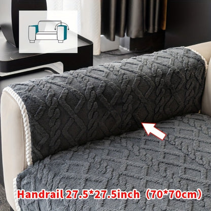 Plush Sofa Cover Couch Cover | Anti-Slip Pet Dog Friendly Velvet Sofa Mat, Single Two Three Four Seat, Backrest Armrest Pillow Cover, Living Room Bedroom Decor