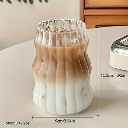 Borosilicate Glass Mugs Set of 4, Cloud-Shaped Coffee Mug Artistic Irregular Design, Clear Glass Cup for Hot Cold Beverages, Juice Milk Tea Latte, Wide Mouth Drinkware for Home Kitchen Cafe