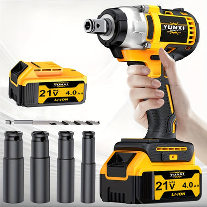 21V Cordless Drill Brushless Impact Wrench Multifunctional – Lithium Battery, Quick Charger, Variable Speed, Tighten Screws & Bolts, Compact Power Tool for Home, Car Repair & DIY – Multiple Battery & Bundle Configurations