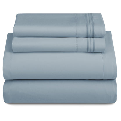 Bed Sheets Set 4-Piece Microfiber 1800 Series Deep Pocket Fitted Sheet Flat Sheet Pillowcases Soft Breathable Wrinkle Fade Resistant Twin Full Queen King Cal King 20 Colors