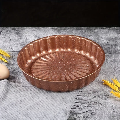 Round Non-Stick Cake Mold Baking Pan Carbon Steel Easy Release Home Baking Tool for Layer Cakes Cheesecake Sponge Chiffon Birthday Cake Golden Deep Gray
