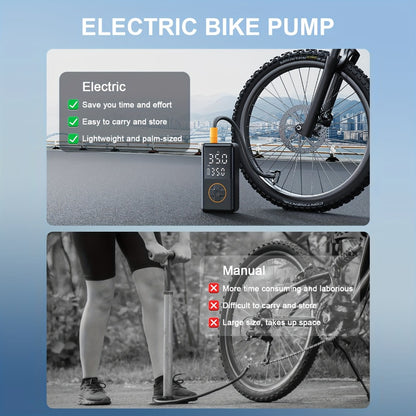 Portable Tire Inflator Cordless 150PSI Electric Air Compressor Pump with LCD Display, Auto Shut-Off, LED Light & Preset Pressure for Car Motorcycle Bike Sports Ball Camping Outdoor Emergency