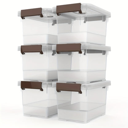 Clear Plastic Storage Bins with Lids 6 Pack, 3.5 Quart Stackable Organizing Containers with Secure Latch Handles for Home Kitchen Office Bathroom Pantry Closet Organization