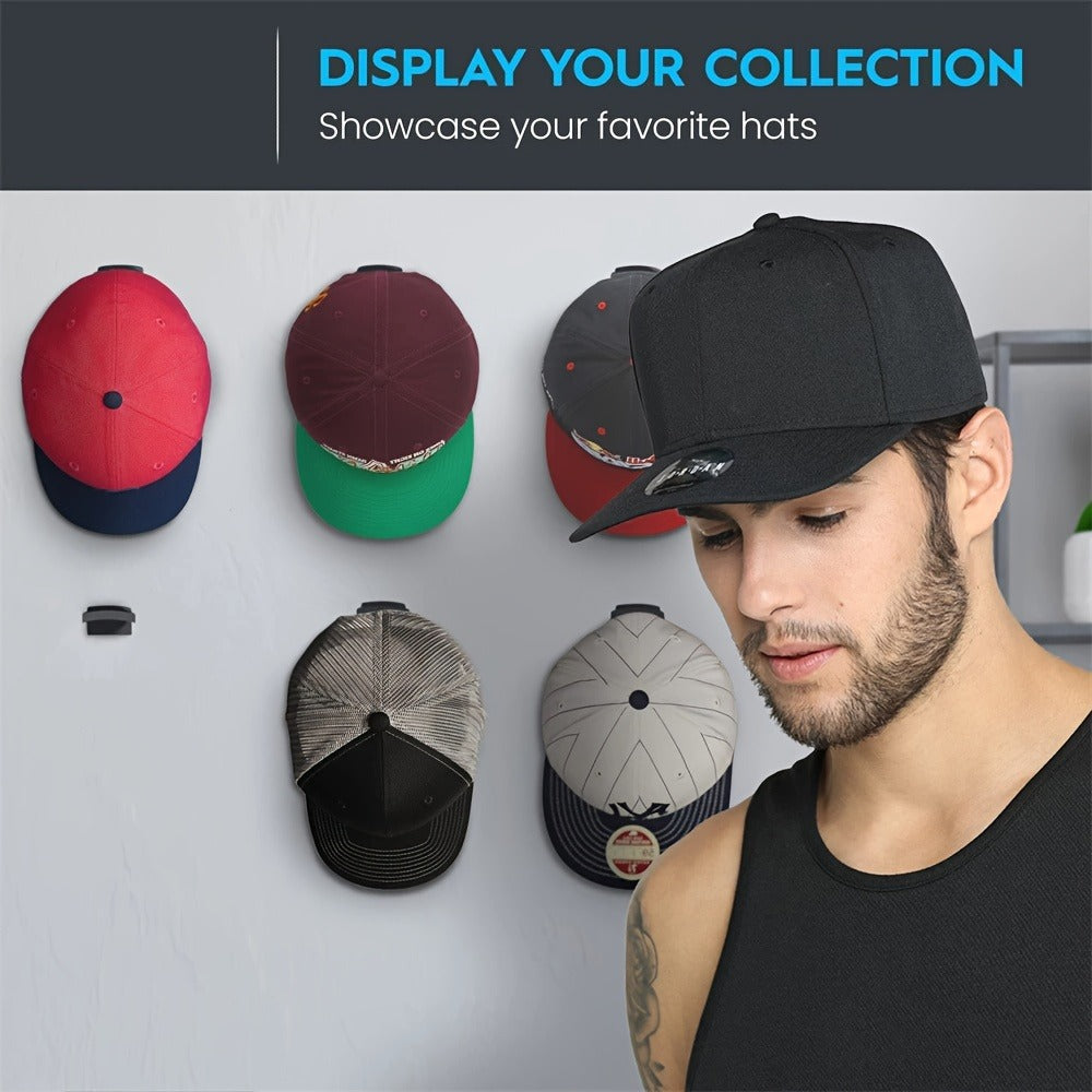 Hat Hooks Wall Mounted 20-Pack, Strong Adhesive Baseball Cap Hooks — No Drilling Multi-Purpose Hat Rack Organizer for Caps, Bags, Keys & More | Black & White