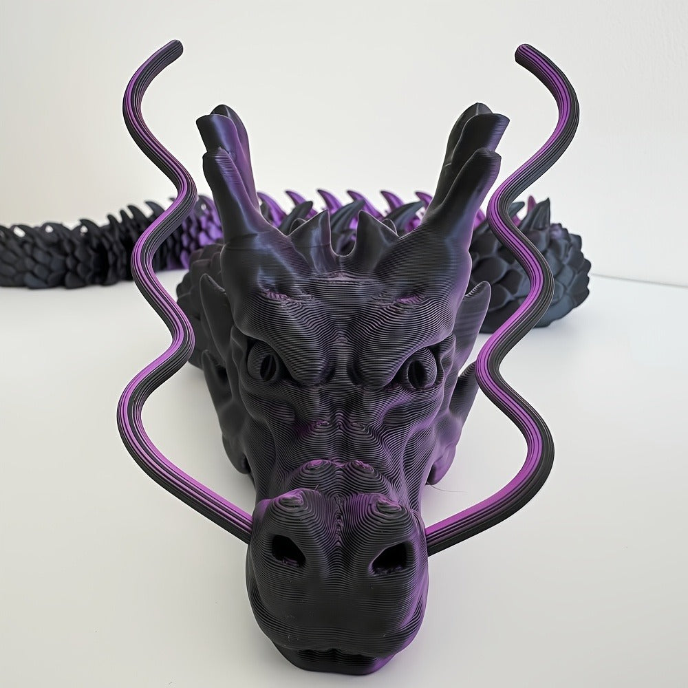 3D Printed Dragon 35.4 Inch with Flexible Joints – Articulated Poseable Dragon Figurine for Car Dashboard, Home Decor & Desk Display, Perfect for Christmas, Halloween & Birthday Gifts