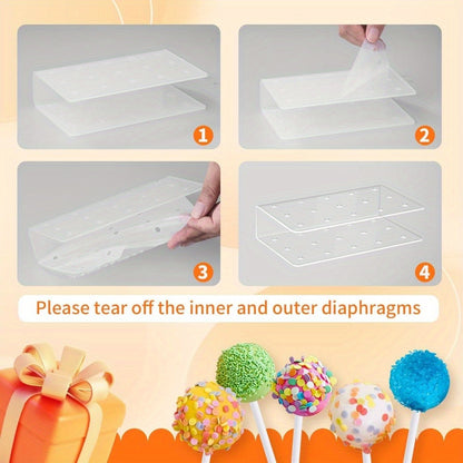 Cake Pop Kit 304pcs Complete Set, Includes Cake Pop Mold, 2 Display Stands, 100 Lollipop Sticks, 100 Treat Bags and 100 Twist Ties, Cake Pop Making Supplies for Birthday Party, Baby Shower, Baking Gift
