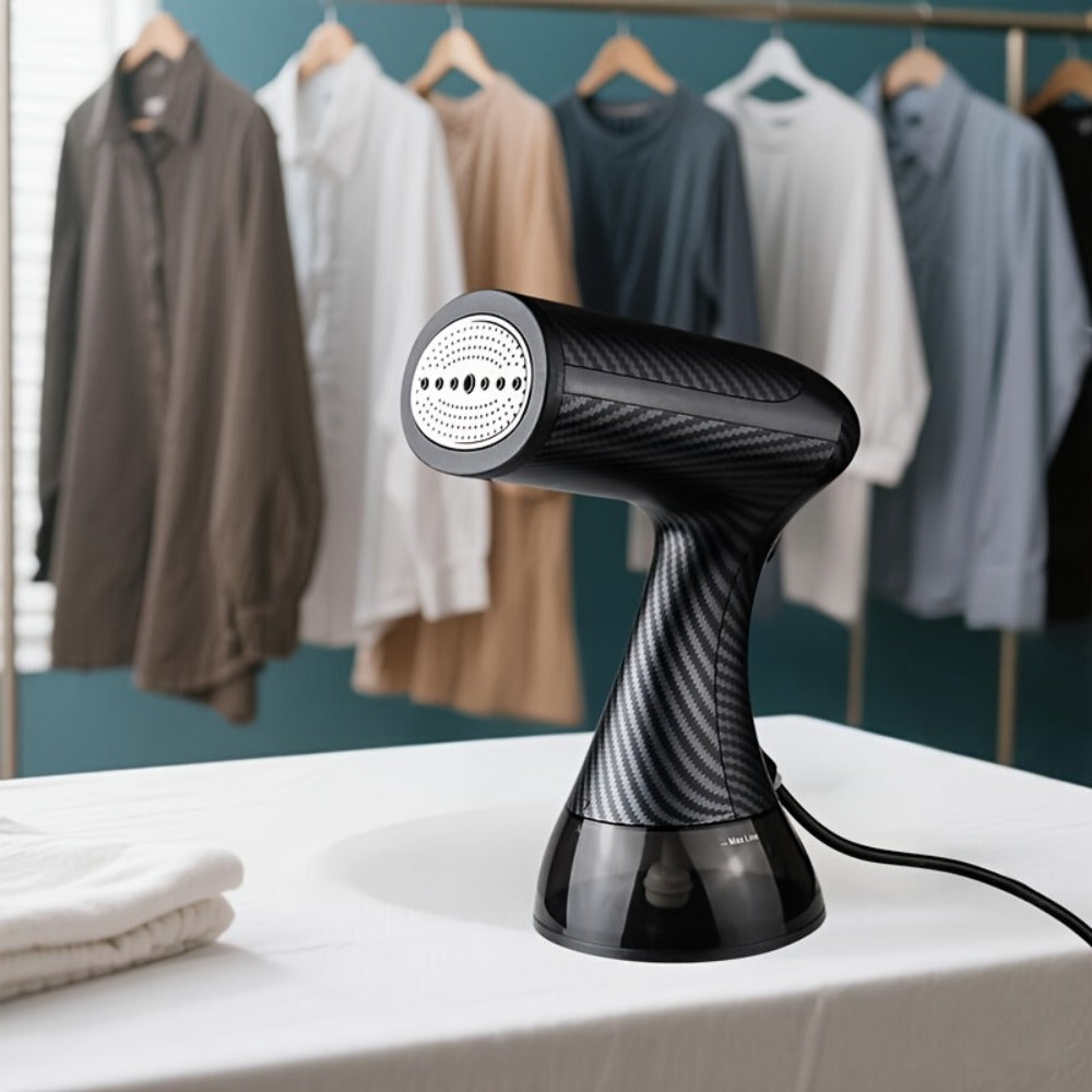 Portable Clothes Steamer 1100W – 20-Second Fast Heat-Up Handheld Garment Steamer with 10oz Water Tank for Wrinkle Removal on All Fabrics – Compact Travel Steam Iron for Home & Travel (Dark Black)