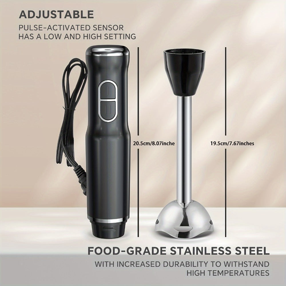 Immersion Blender 400W Handheld Stick Mixer with 2 Speeds & Turbo Mode 304 Stainless Steel Blades – Corded Hand Blender with Detachable Base for Soup Smoothie Puree Baby Food