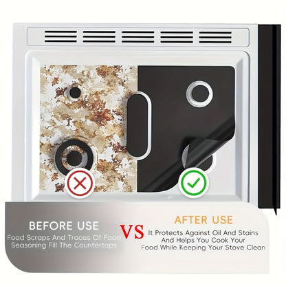 Gas Stove Burner Cover Mat Non-Stick Reusable Washable Stove Top Protector for LG 30-Inch Gas Stove – Oil-Resistant High-Temp Safe, Trimmable 5-Hole Design, Keeps Stove Clean & Scratch-Free