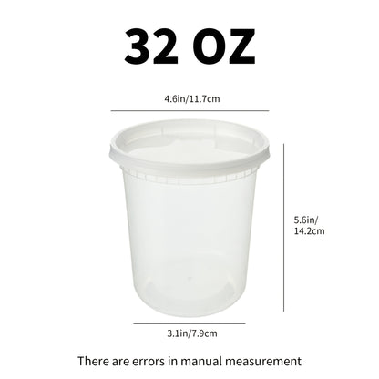32oz Plastic Food Storage Containers with Lids 48 Sets Cups & Lids Meal Prep Containers Microwave Safe Portable
