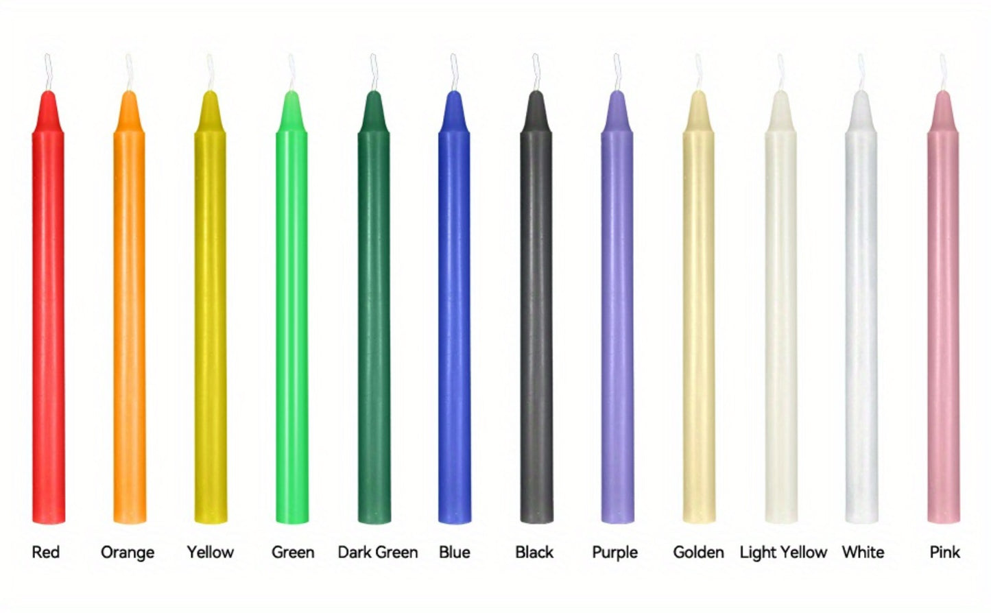 Colored Chime Candles Spell Candles Set Unscented Taper Candles 6.3in for Witchcraft Altar Ritual Meditation Prayer – 12 Assorted Colors, Halloween Gothic Decor, Magic Candle Holder Compatible