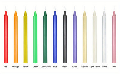 Colored Chime Candles Spell Candles Set Unscented Taper Candles 6.3in for Witchcraft Altar Ritual Meditation Prayer – 12 Assorted Colors, Halloween Gothic Decor, Magic Candle Holder Compatible