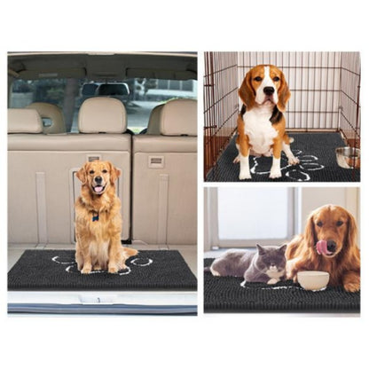 Chenille Doormat Absorbent Non-Slip Washable Indoor Outdoor Mat - Soft Shaggy Entryway Rug for Muddy Paws, Pets & Dogs | Machine Washable Front Door Mat in 18 Colors & 5 Sizes | Anti-Slip Rubber Backing