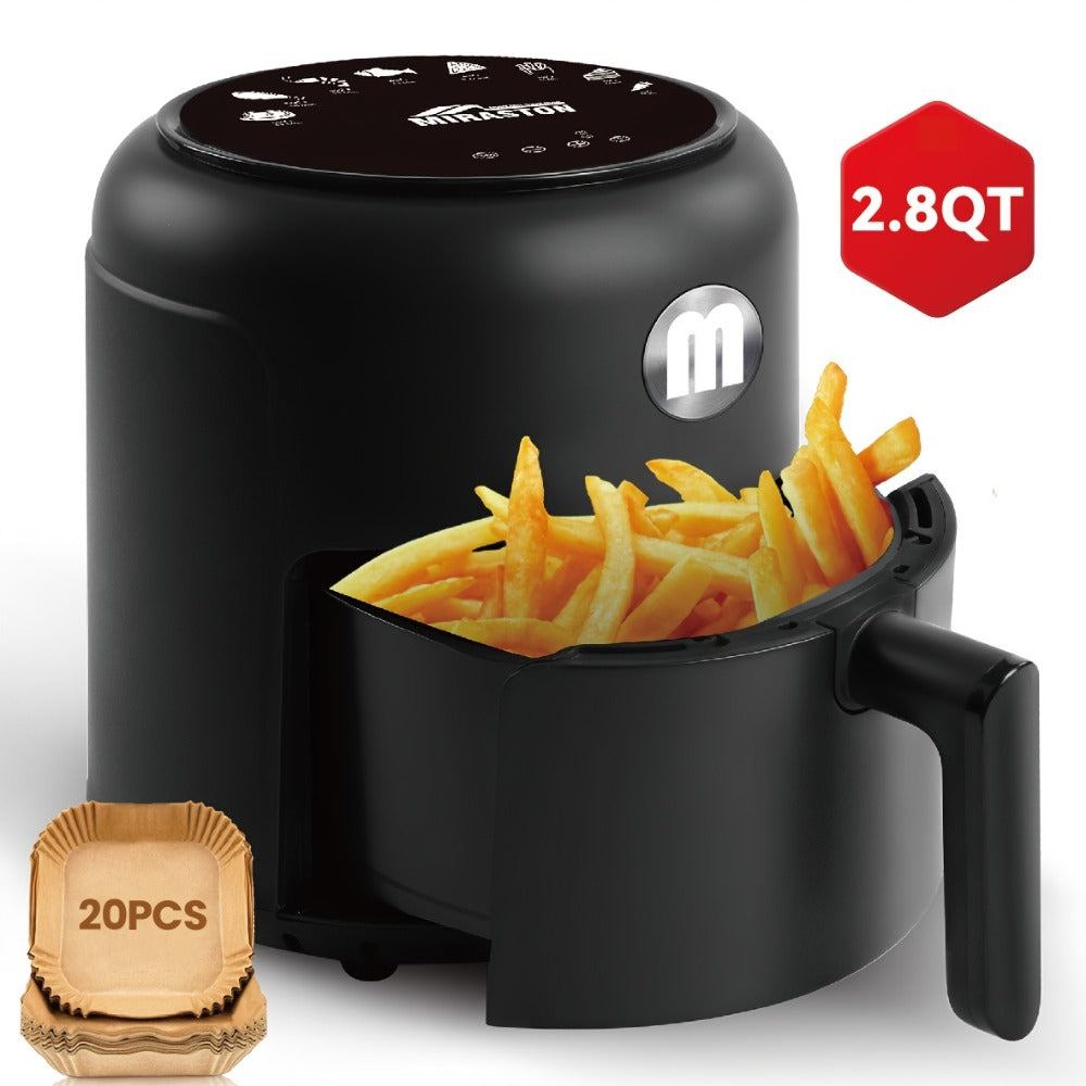 Air Fryer Smart Touch Screen – 2.8QT & 6.5QT with Color Icons, Viewable Window, 8 Preset Recipes & Manual Adjustments, Dishwasher-Safe Basket for Family Meals & Party Cooking