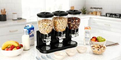 Dry Food Dispenser & Candy Organizer with Spoon Bowl Lid – Countertop Snack Container for Pantry Kitchen 17.5 Oz