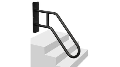 Stair Handrail Outdoor Anti-Slip Wall Mounted for 1-3 Steps – U-Shaped Carbon Steel Grab Bar, 600 lb Capacity, Rust-Resistant, for Porch, Garden, Bathroom – Safe for Elderly, Kids, Disabled & Pregnant