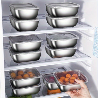 Stainless Steel Food Storage Containers with Lids Set - Meal Prep Lunch Box, Refrigerator & Kitchen Organizer, Outdoor Picnic Bento Box