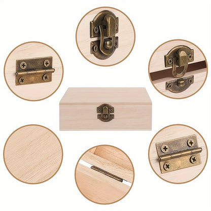 Jewelry Box with Lid & Lock Clasp Set of 3 – Vintage Wooden Storage Boxes for Jewelry, Daily Essentials & Gift Packaging, Versatile Home Organizer in 3 Colors